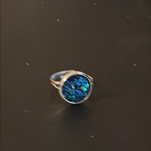 Blue Glitter Ring